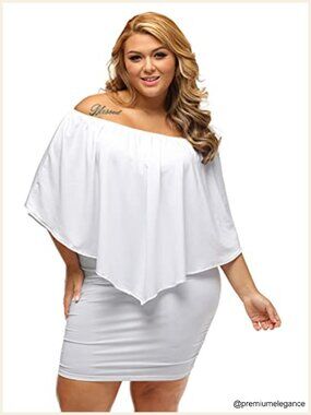 Plus Size Off Shoulder Mini Dress for Women Formal Bodycon Lace